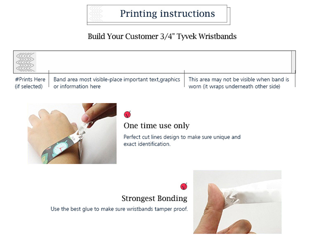 Printing Instruction for Uhf Tyvek Wristband 