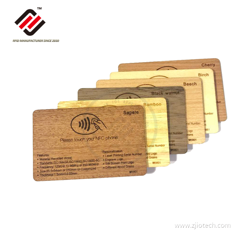 13.56MHz FM11RF08 M 1K Wooden RFID Cards Manufacturer 