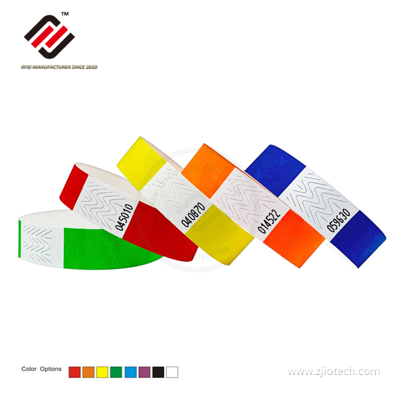 13.56MHz MIFARE 1K Colored RFID Tyvek Bracelet 